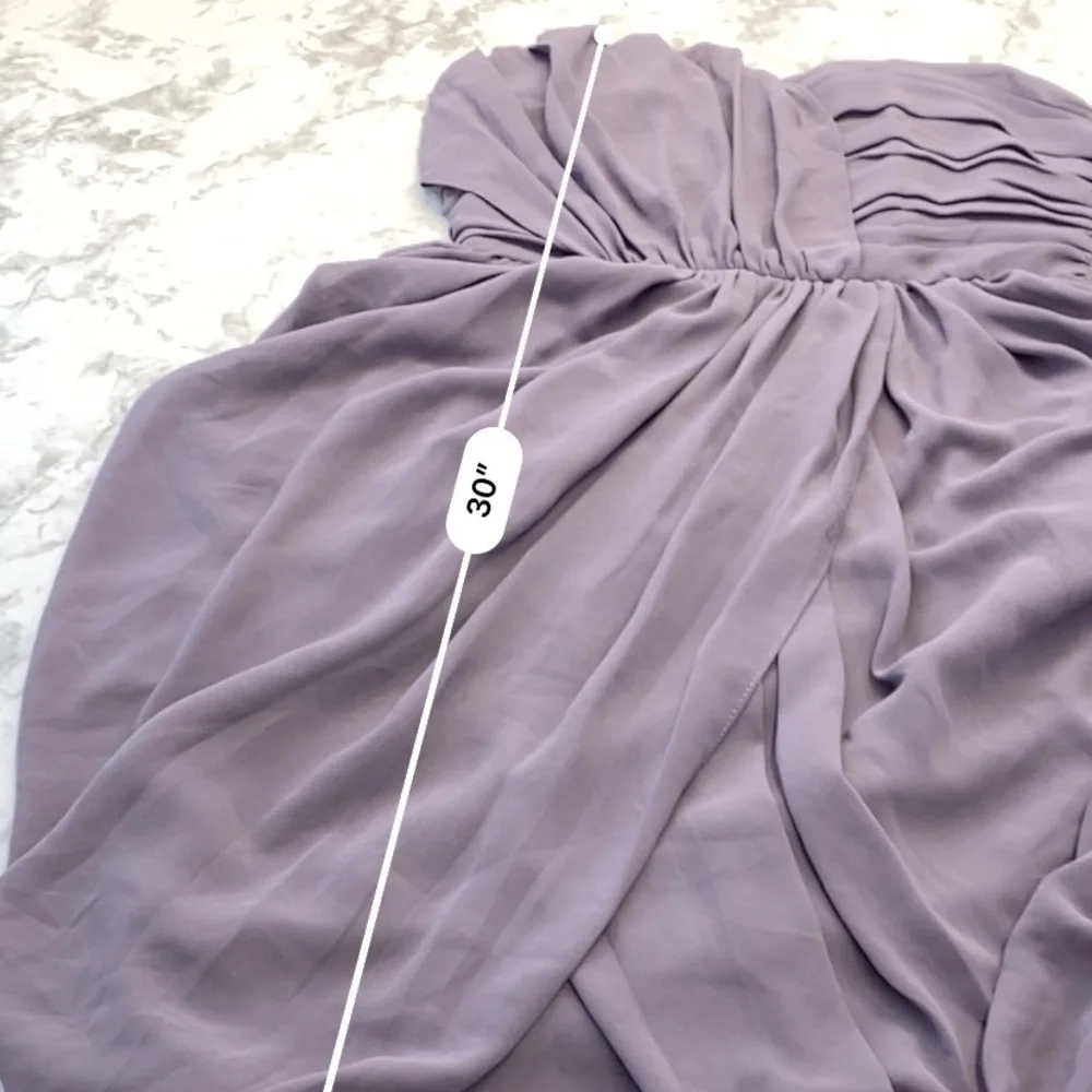 MM Couture by Miss Me Lavender Draped Sweetheart Neck Formal Dress size small - Picture 8 of 12